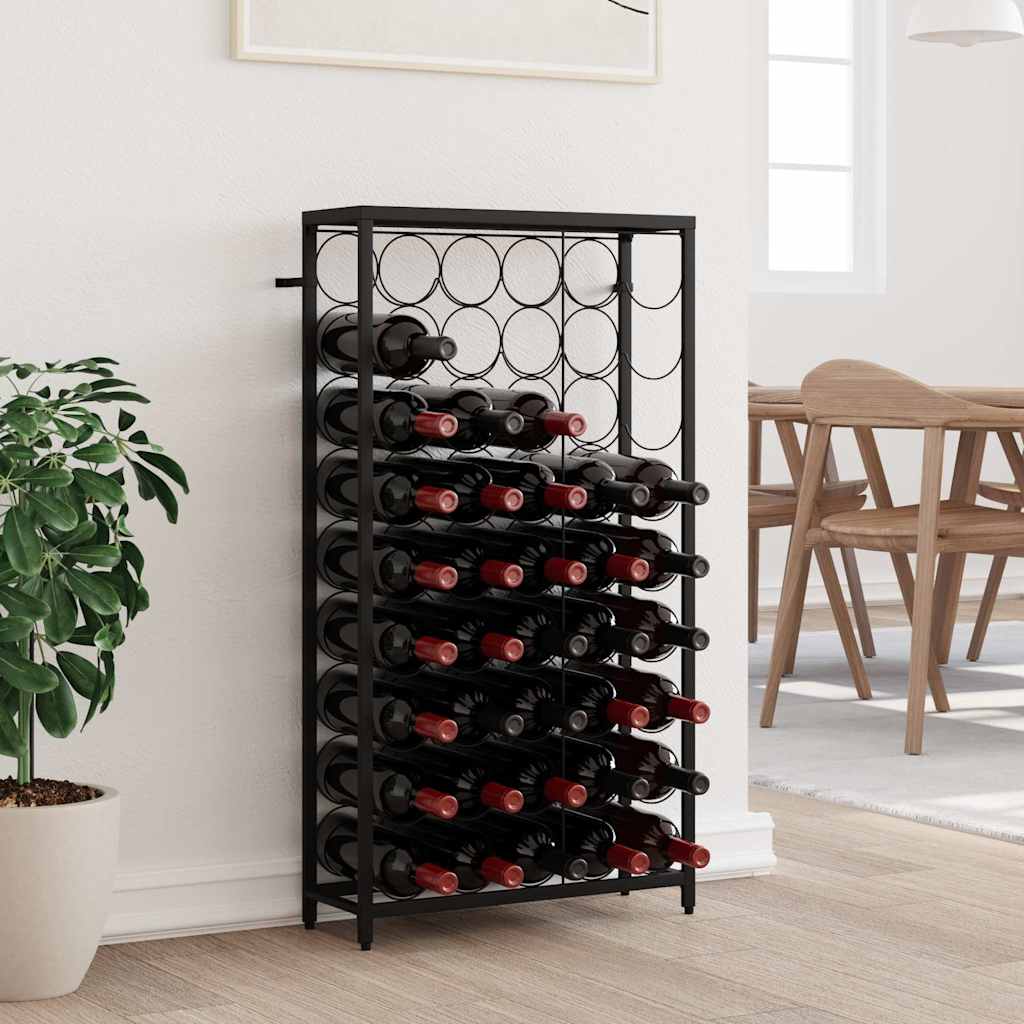 Veiniriiul 45 pudelile, must, 54 x 18 x 100 cm, sepistatud raud