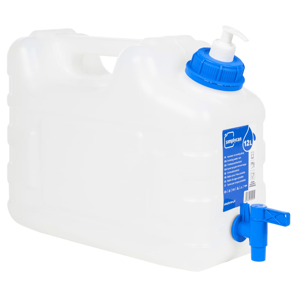 Veekanister kraani ja seebidosaatoriga, 10 l, plast