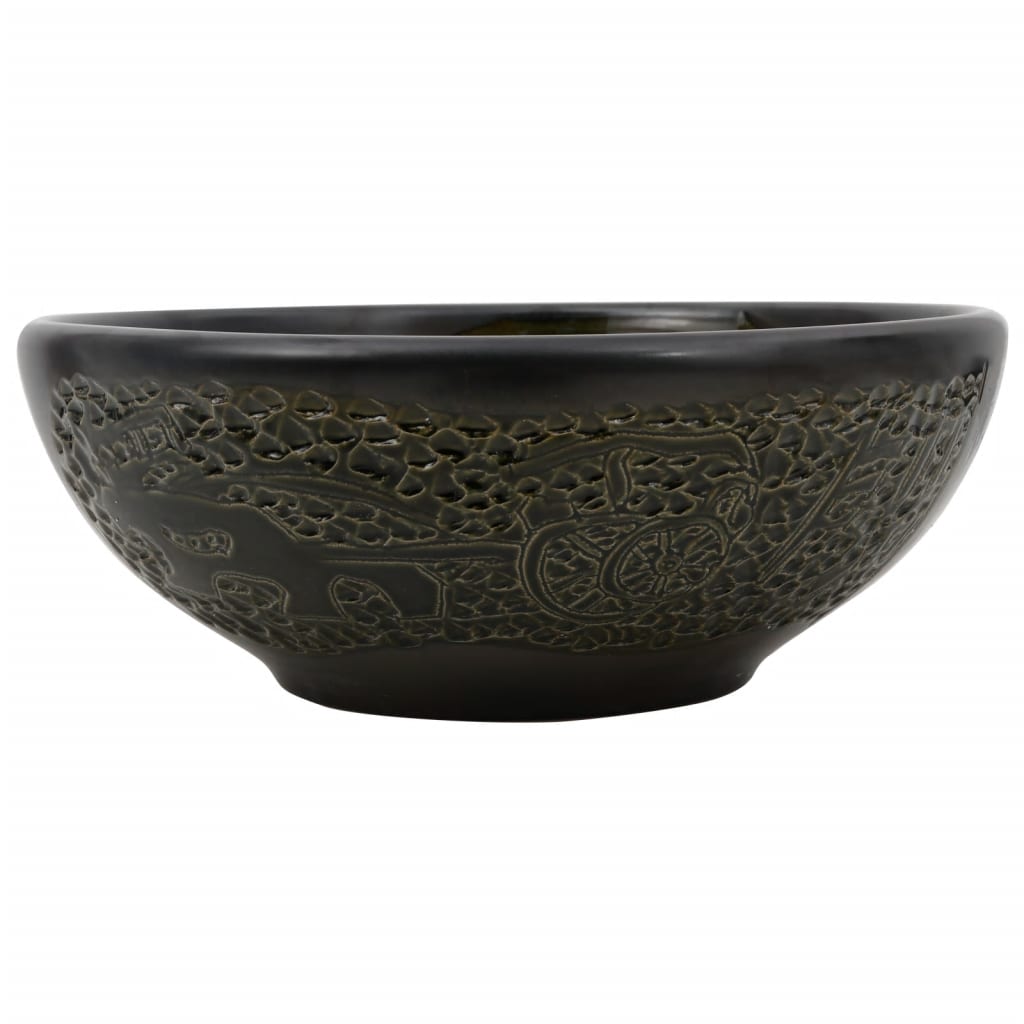 Valamu tööpinnale, must, ümar, Φ41 x 14, keraamiline