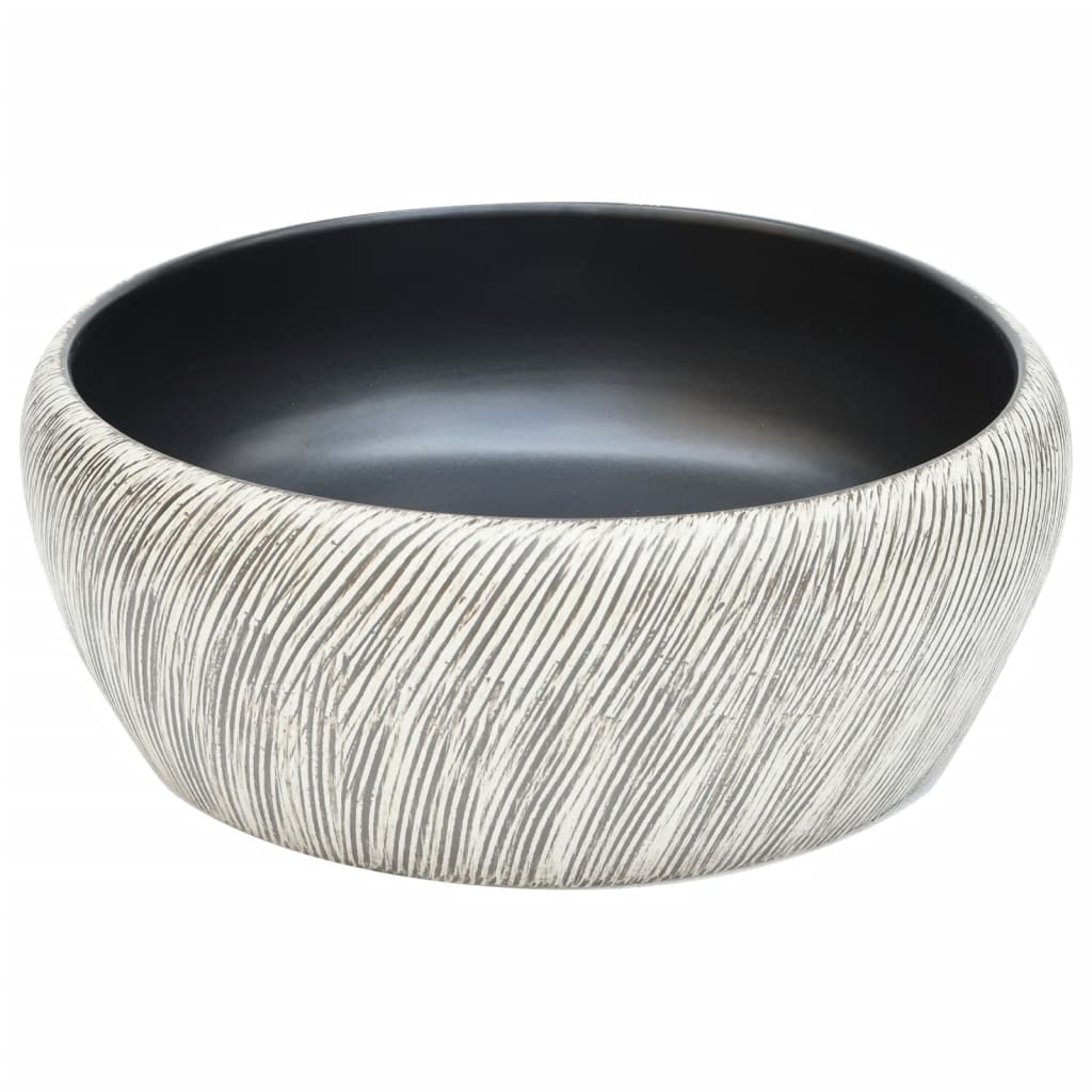 Valamu tööpinnale, must ja hall, ümar, Φ41x14, keraamiline