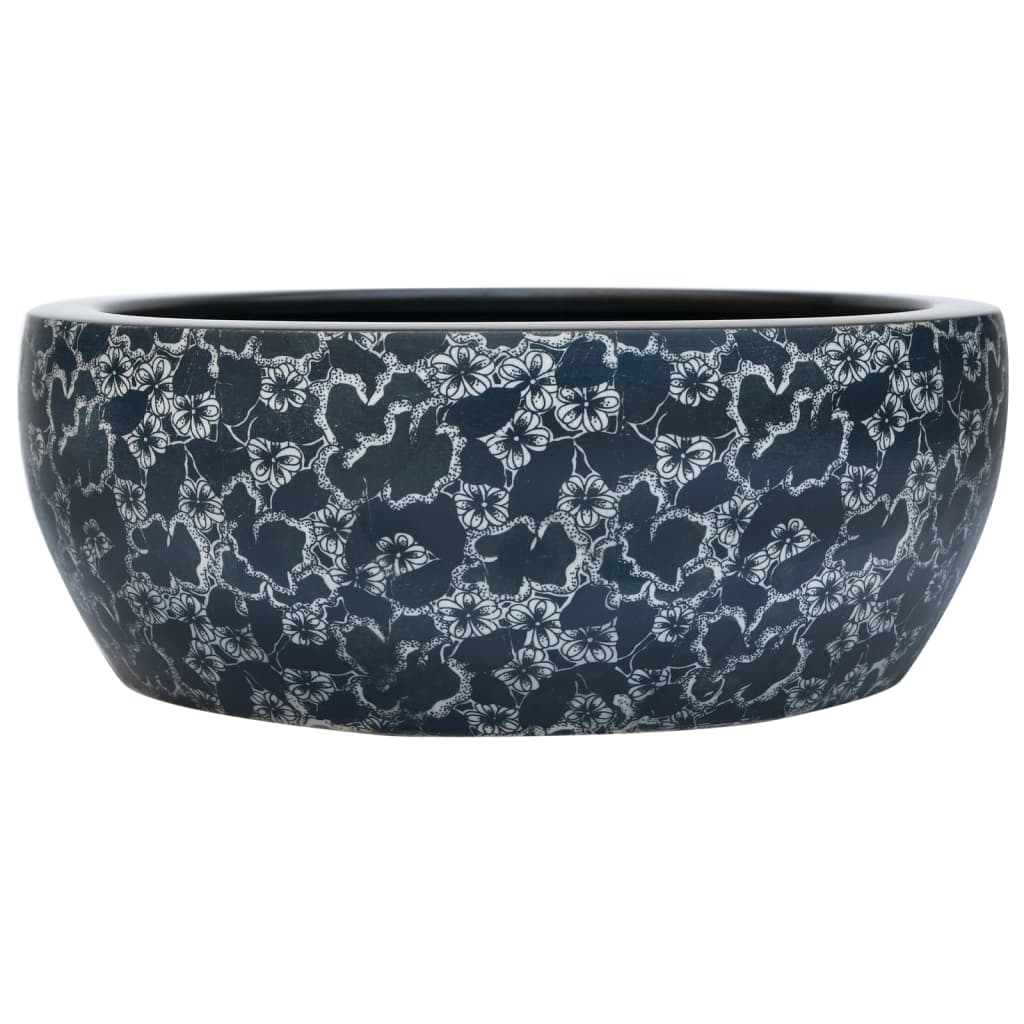 Valamu tööpinnale, must ja sinine, ümar, Φ41x14, keraamiline