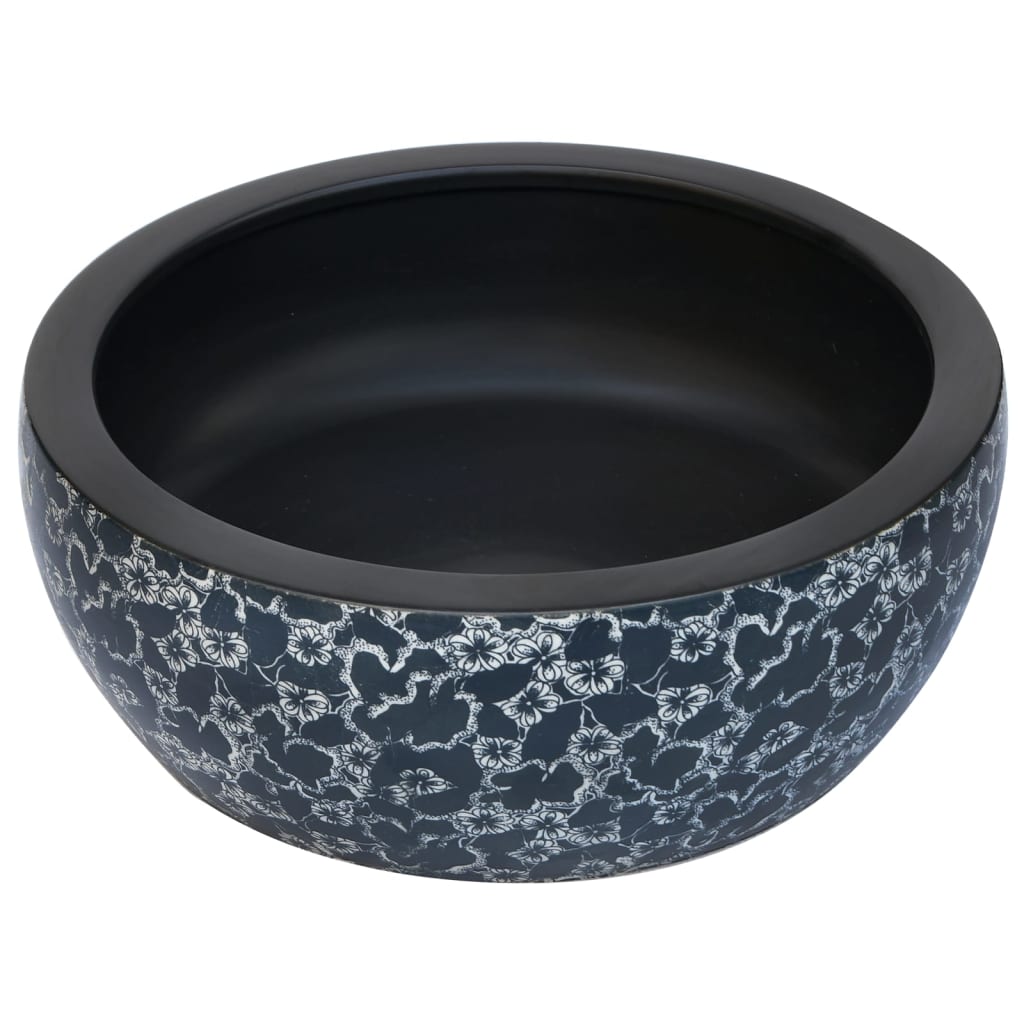 Valamu tööpinnale, must ja sinine, ümar, Φ41x14, keraamiline
