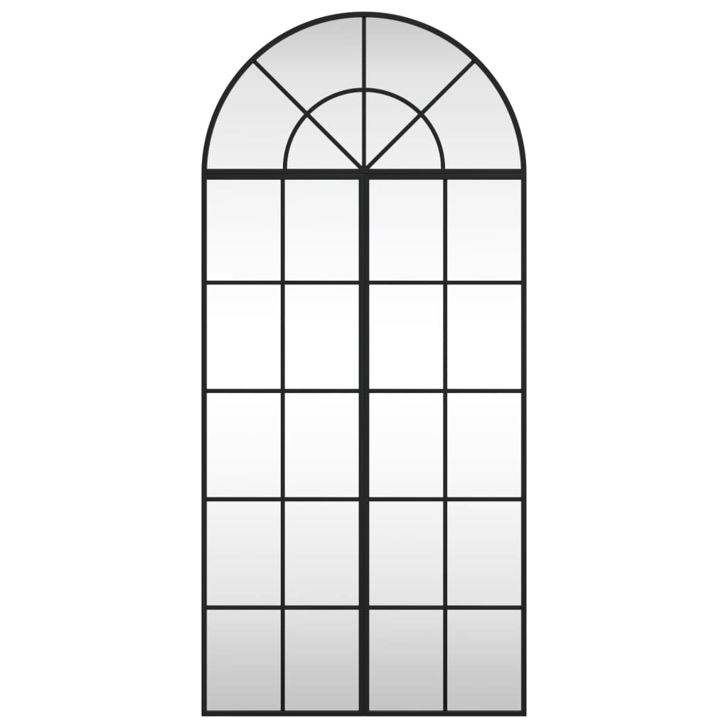 Seinapeegel, must, 60 x 130 cm, kaarekujuline, raud