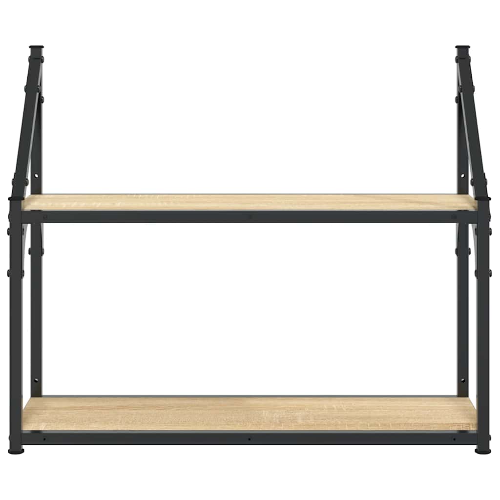 Kahekorruseline seinariiul, Sonoma tamm, 60 x 21 x 51 cm, töödeldud puit