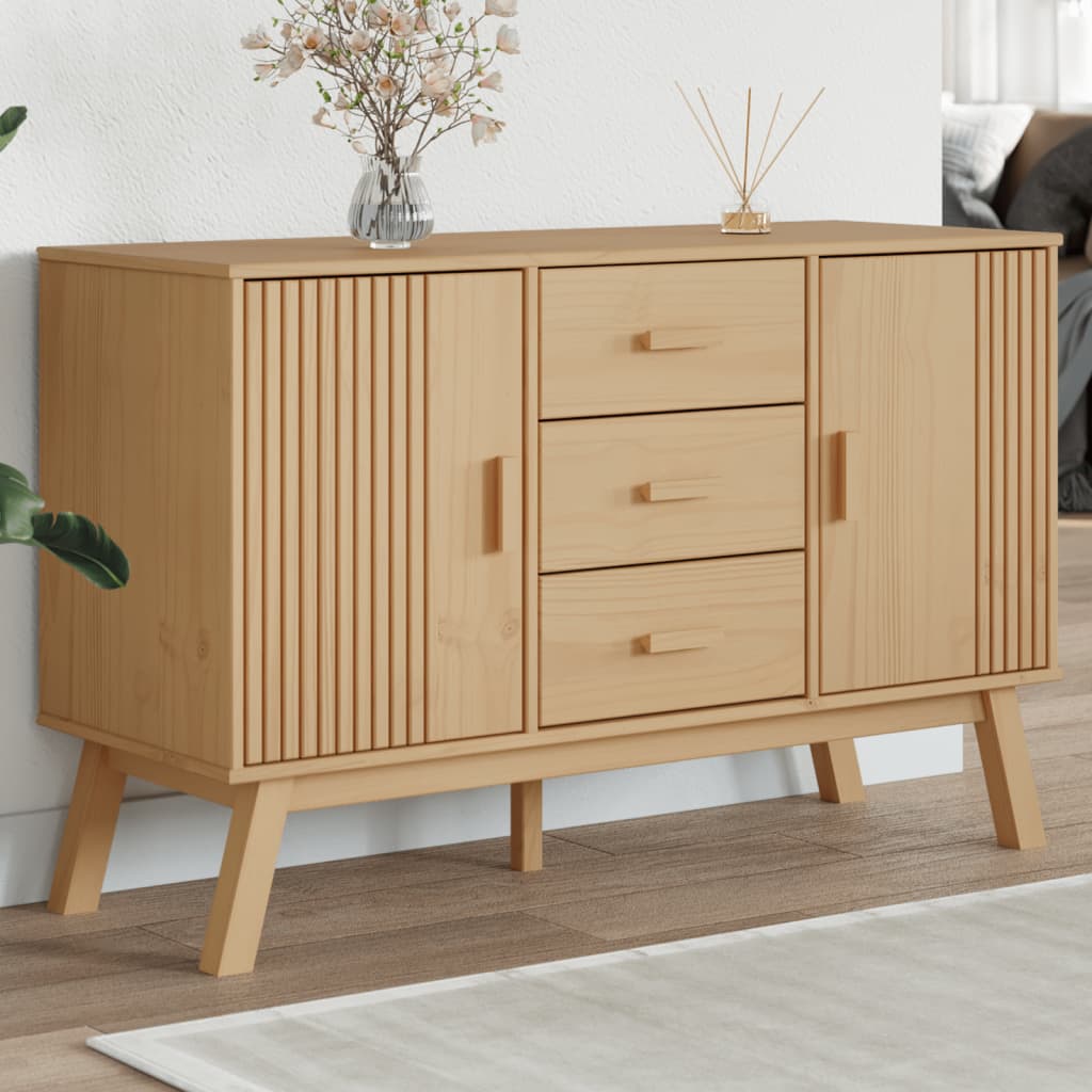 Puhvetkapp "OLDEN", pruun, 114 x 43 x 73,5 cm, männipuit