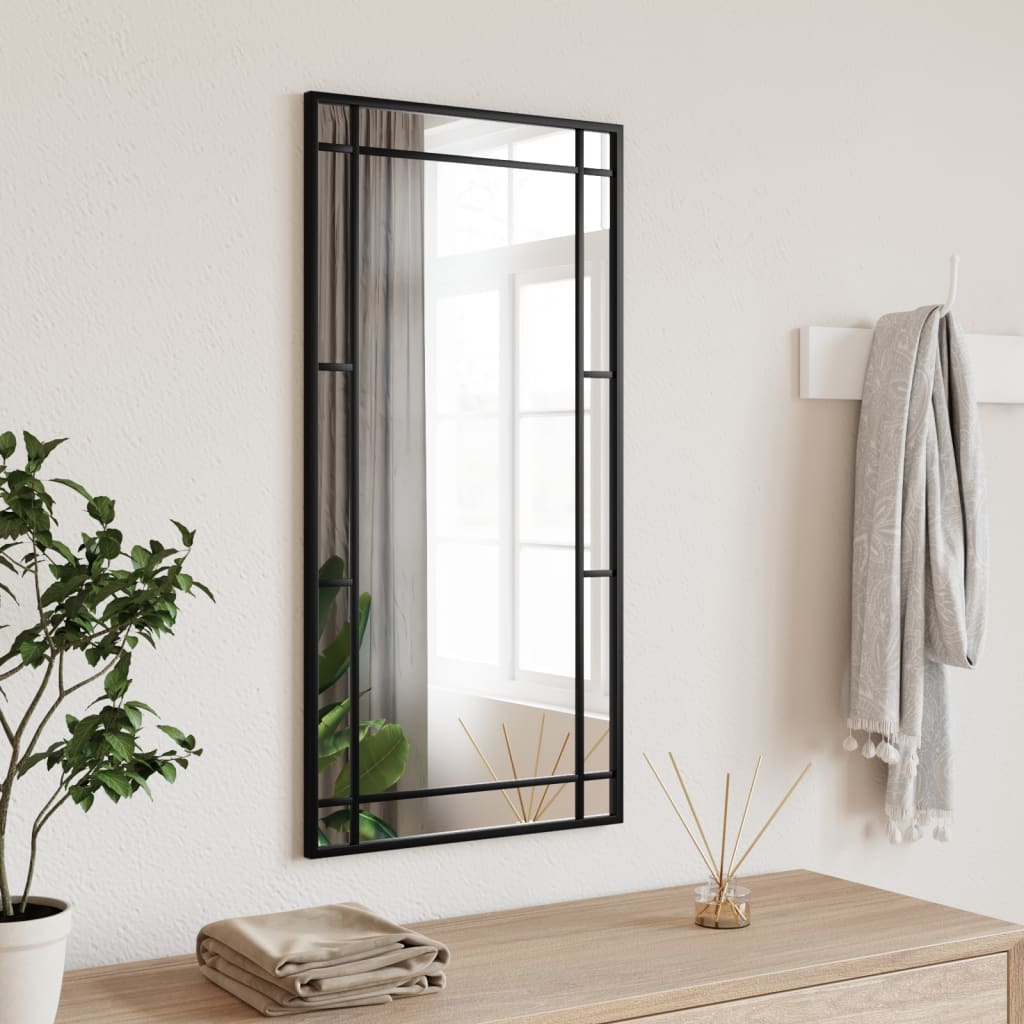 Seinapeegel, must, 40 x 80 cm, ristkülikukujuline, raud