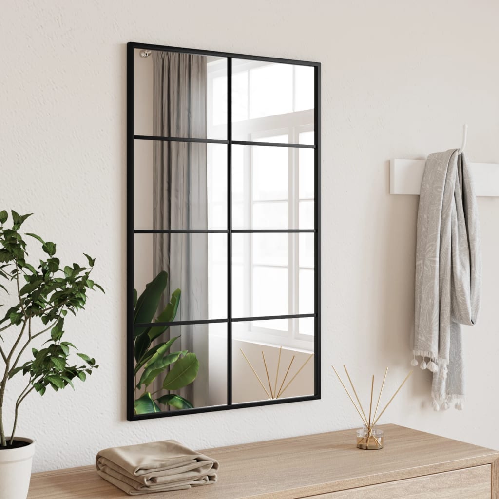 Seinapeegel, must, 50 x 80 cm, ristkülikukujuline, raud