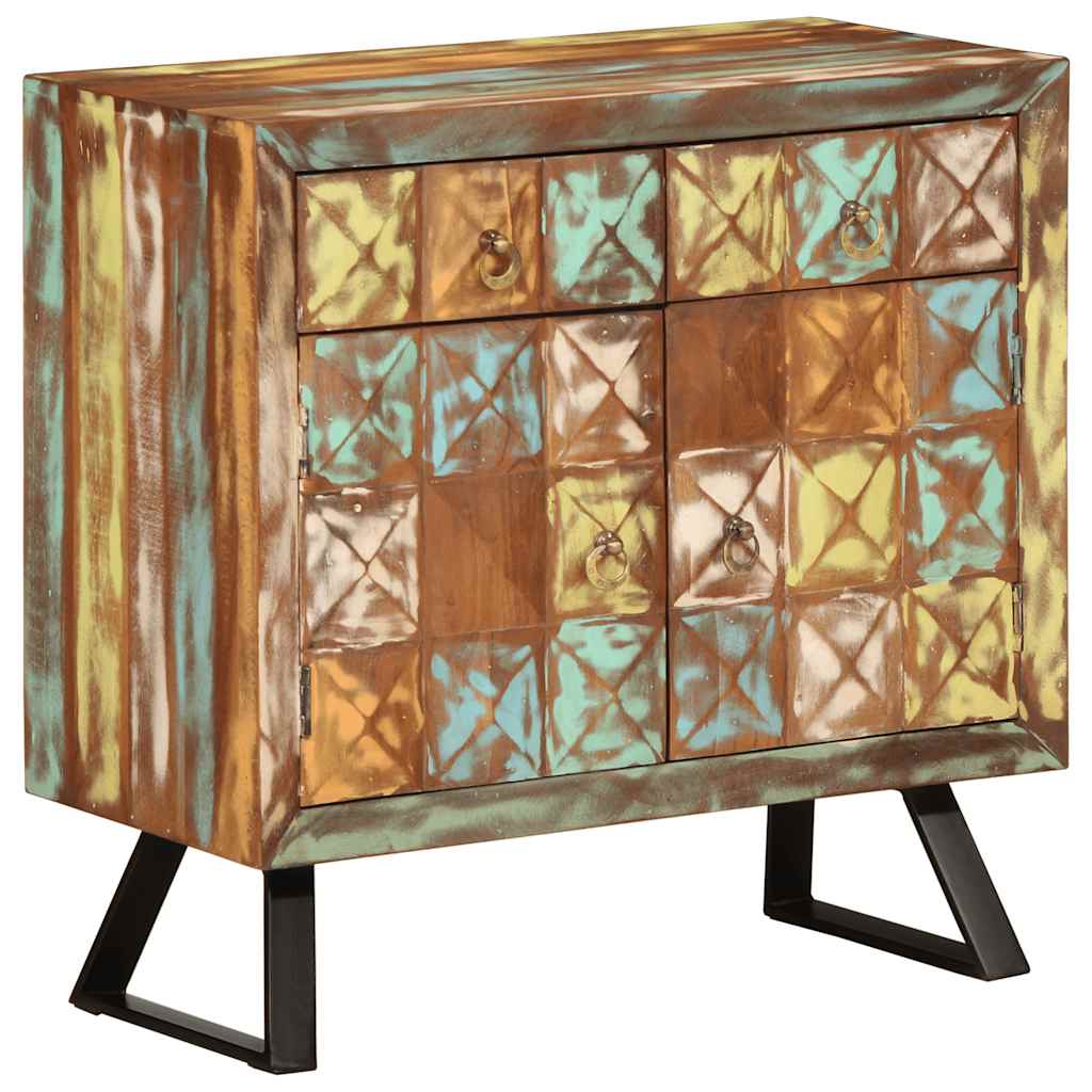 Kummut, mitmevärviline, 70x35x70 cm, taastatud puit
