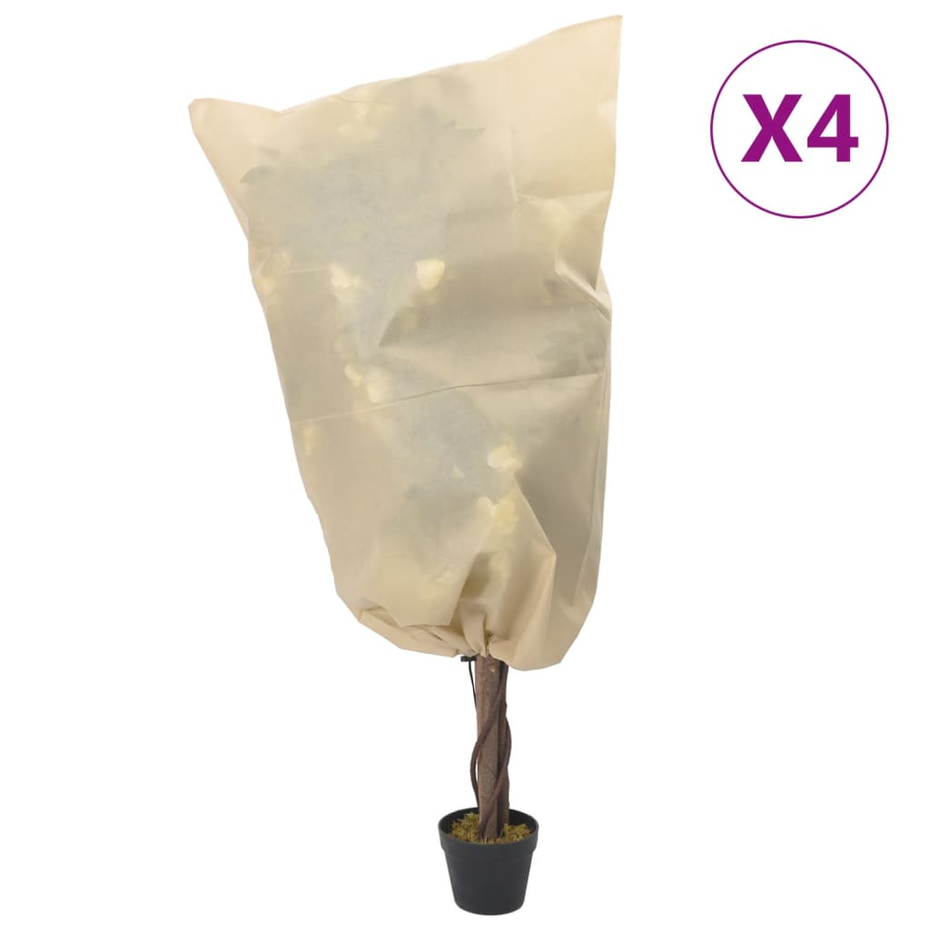 Pingutusnööriga taime fliiskatted 4 tk, 70 g/m², 0,8x1,2 m