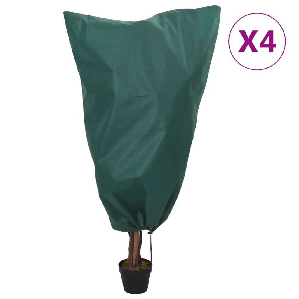 Pingutusnööriga taime fliiskatted 4 tk, 70 g/m², 0,8x1,2 m