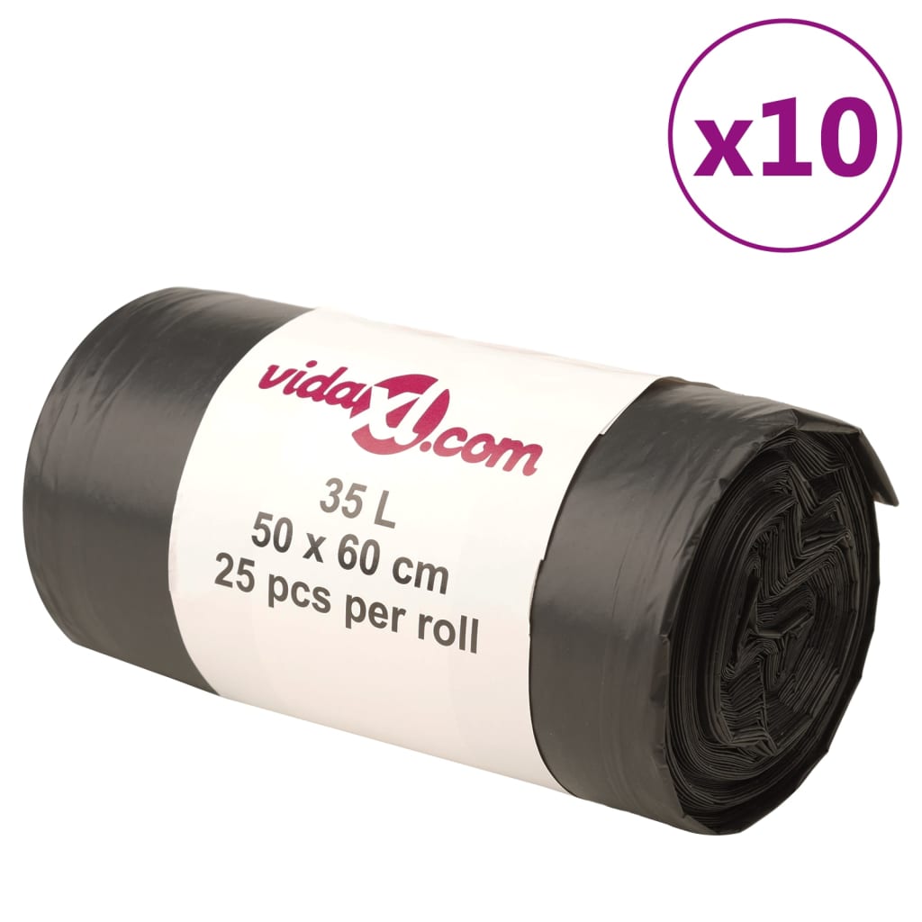 Prügikotid, 250 tk, must, 35 l