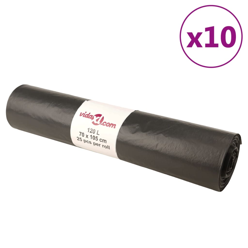 Prügikotid, 250 tk, must, 120 l