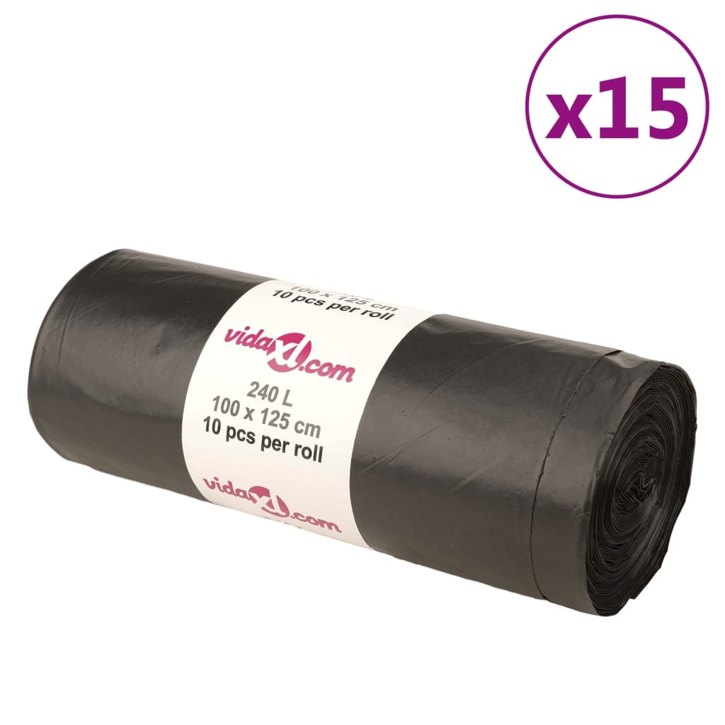 Prügikotid, 150 tk, must, 240 l