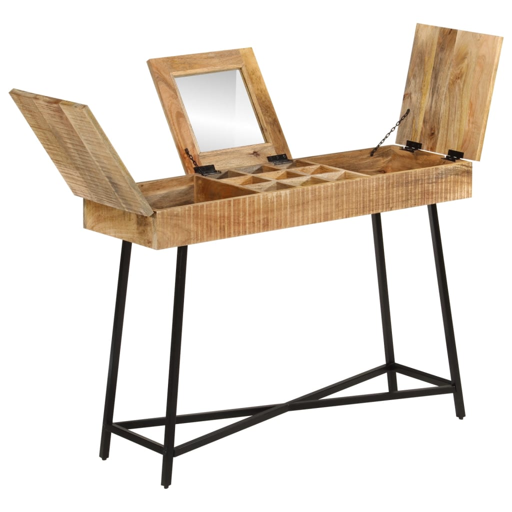 Tualettlaud 105x35x75 cm töötlemata mangopuit ja raud