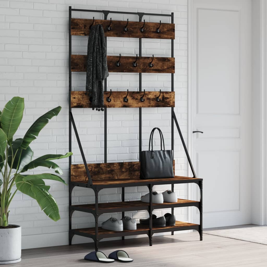 Riidenagi koos kingariiuliga suitsutatud tamm 100 x 40 x 184 cm