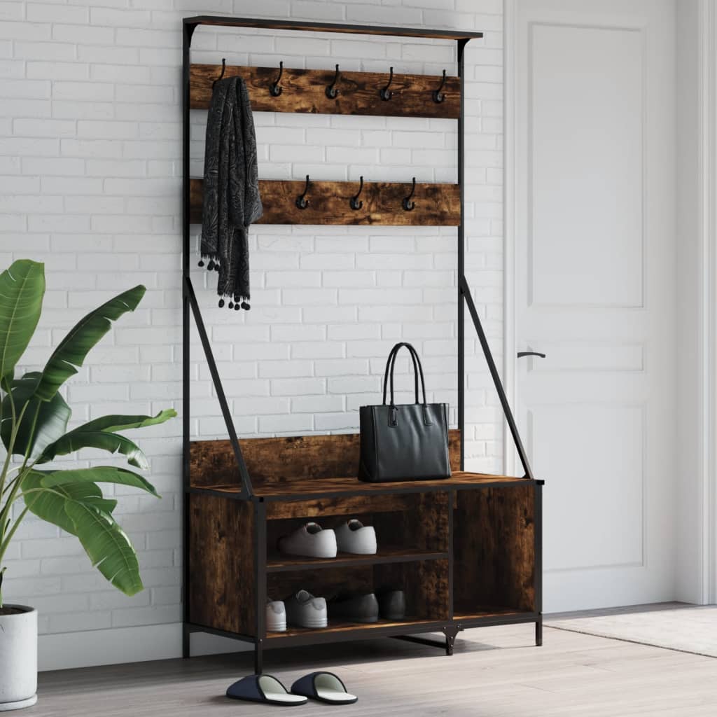 Riidenagi koos kingariiuliga, suitsutatud tamm, 100x41x184 cm