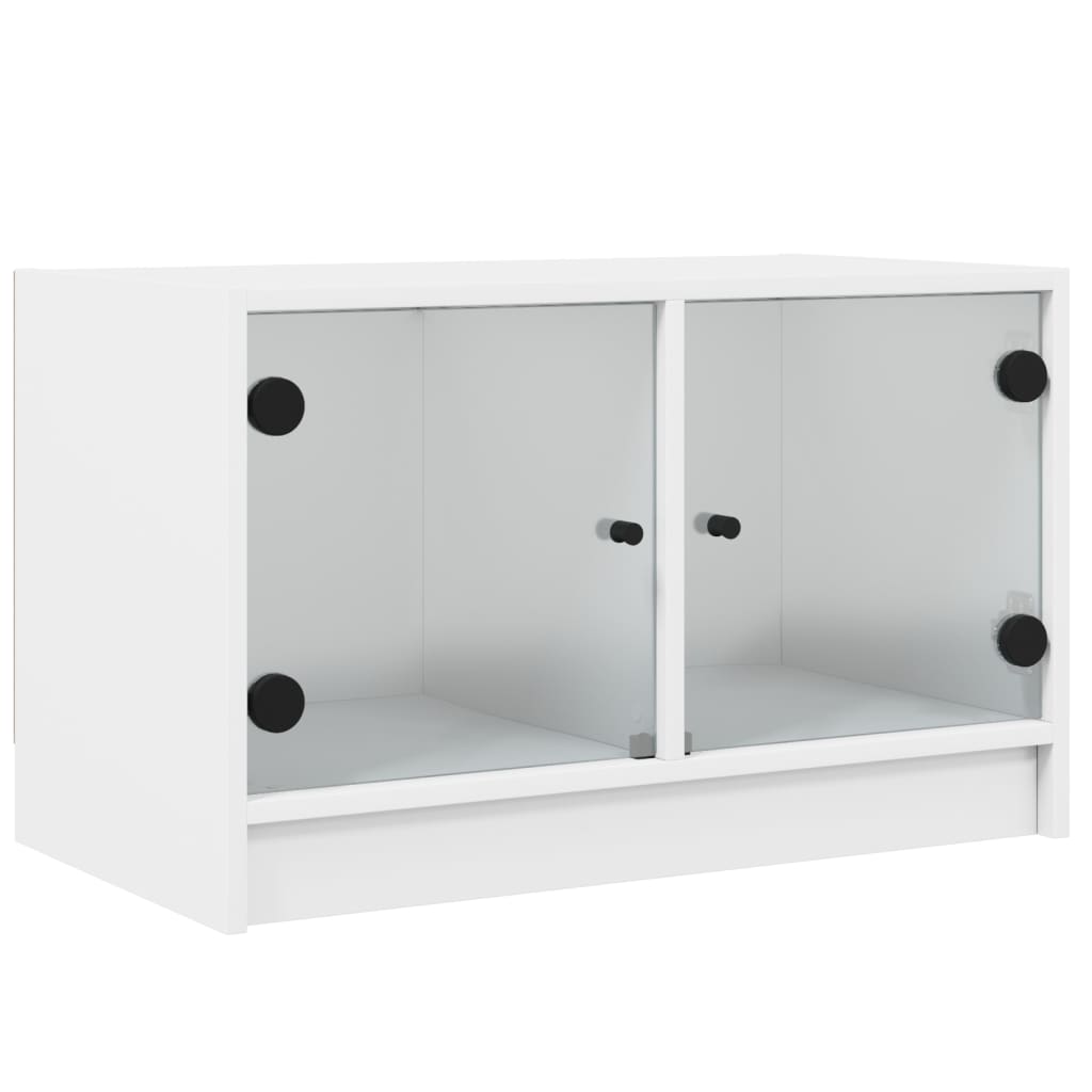 Klaasustega telerikapp, valge, 68 x 37 x 42 cm