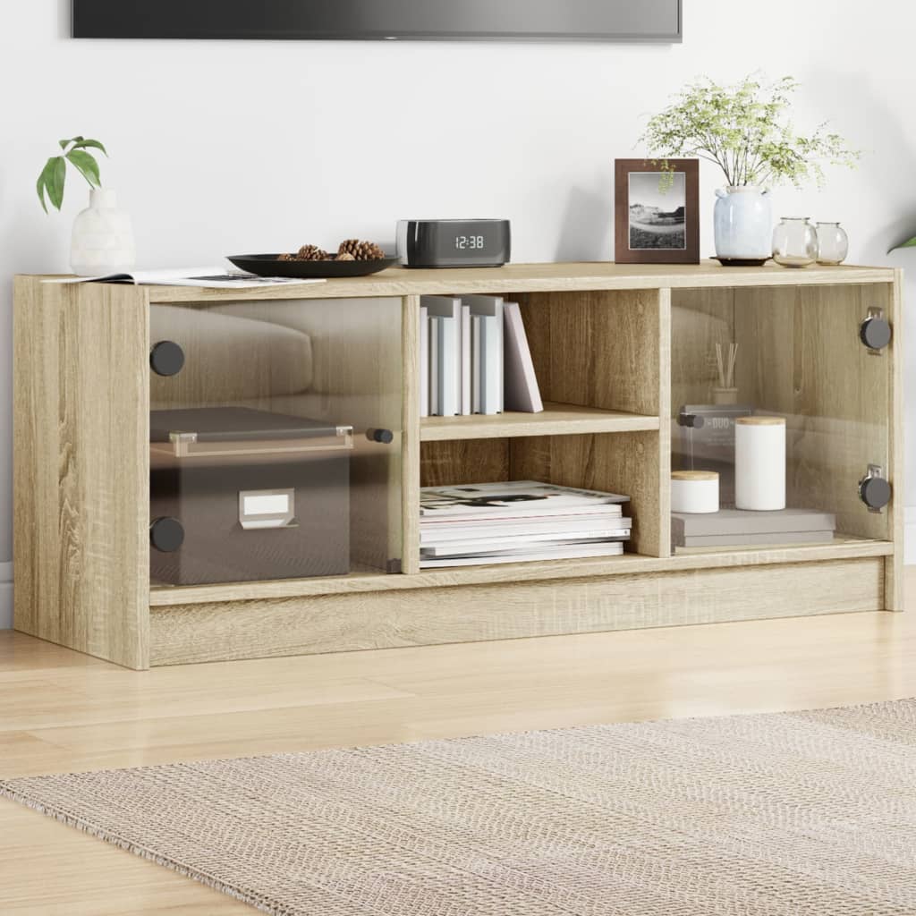 Klaasustega telerikapp, Sonoma tamm, 102 x 37 x 42 cm