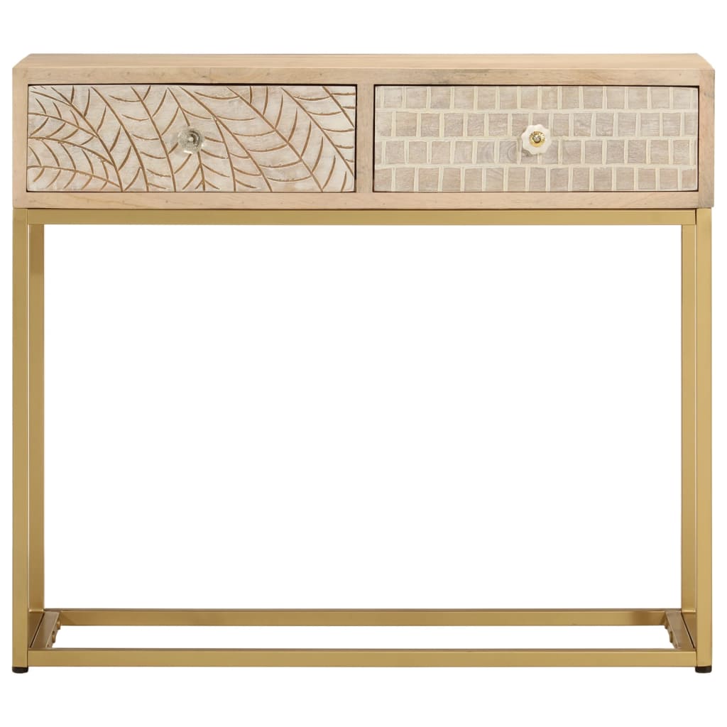 Konsoollaud, 90 x 30 x 76 cm, mangopuit ja raud