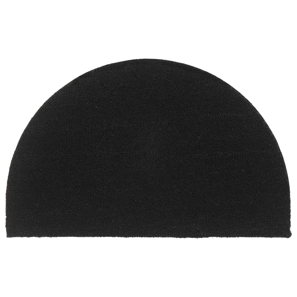 Uksematt, must, poolring, 50x80 cm, flokeeritud kookoskiud