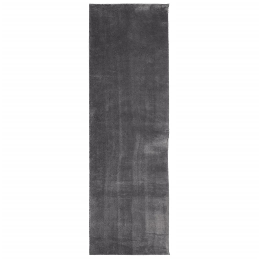 Vaip "HUARTE", lühikese narmaga, pestav, antratsiit, 80x250 cm