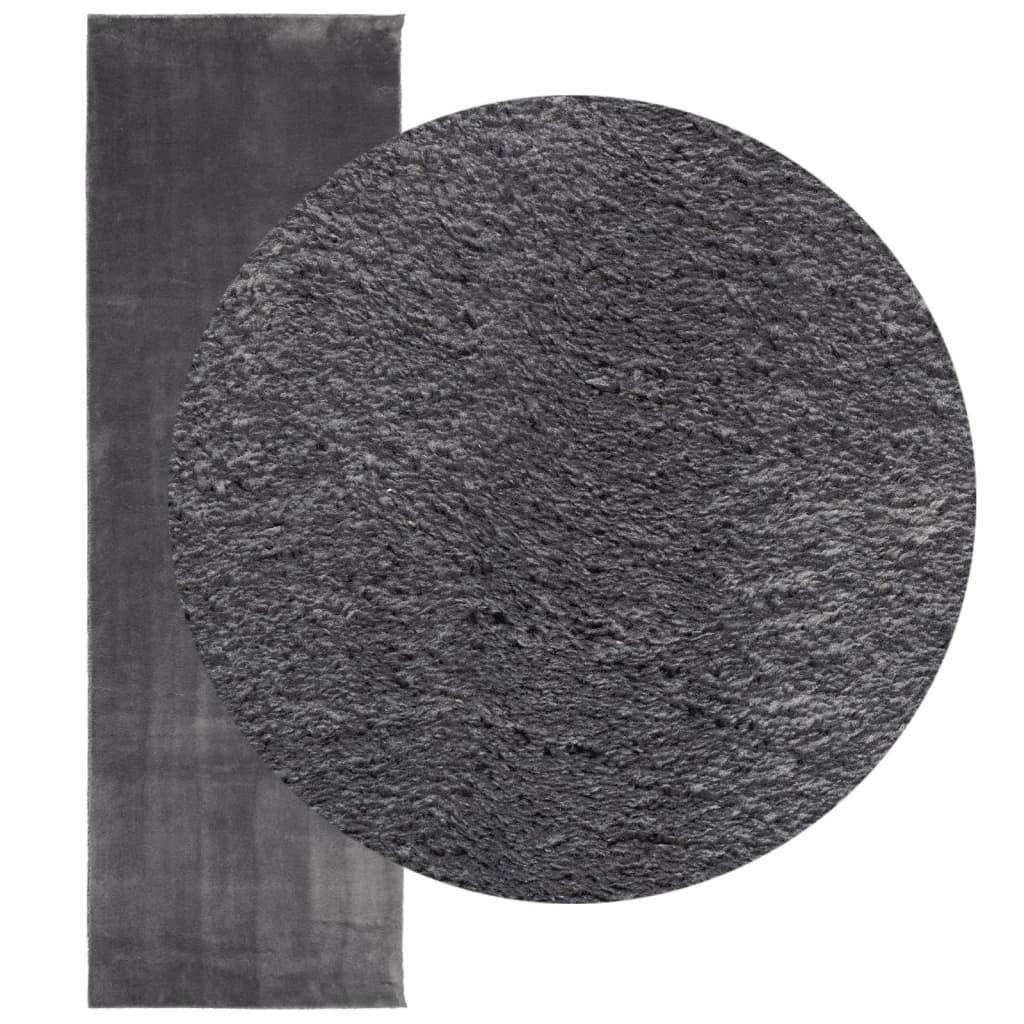 Vaip "HUARTE", lühikese narmaga, pestav, antratsiit, 80x250 cm