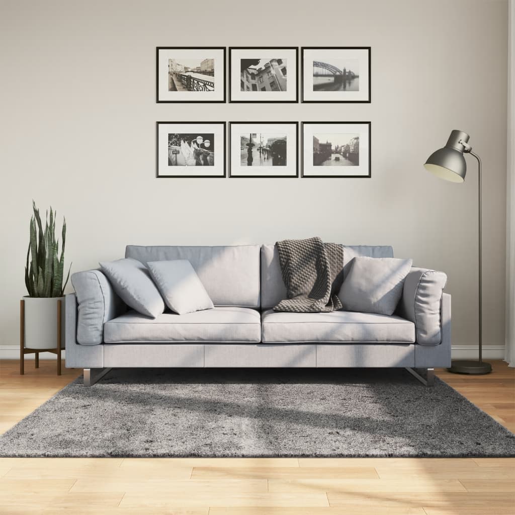 Vaip HUARTE, lühikese narmaga, pestav, antratsiit, 160 x 160 cm