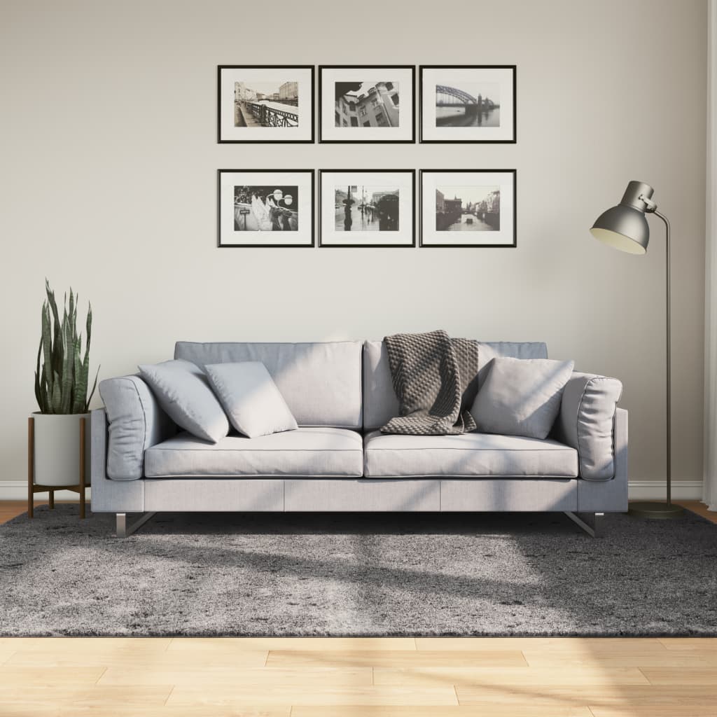 Vaip HUARTE, lühikese narmaga, pestav, antratsiit, 160x230 cm