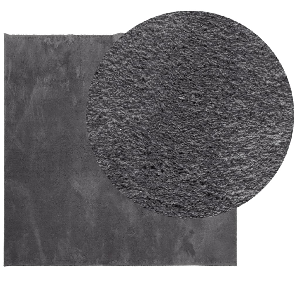 Vaip HUARTE, lühikese narmaga, pestav, antratsiit, 200x200 cm