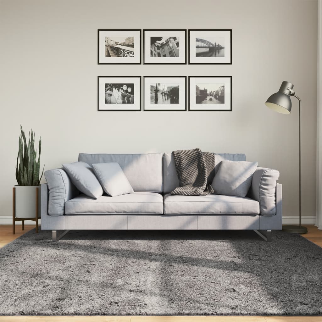 Vaip HUARTE, lühikese narmaga, pestav, antratsiit, 200x200 cm