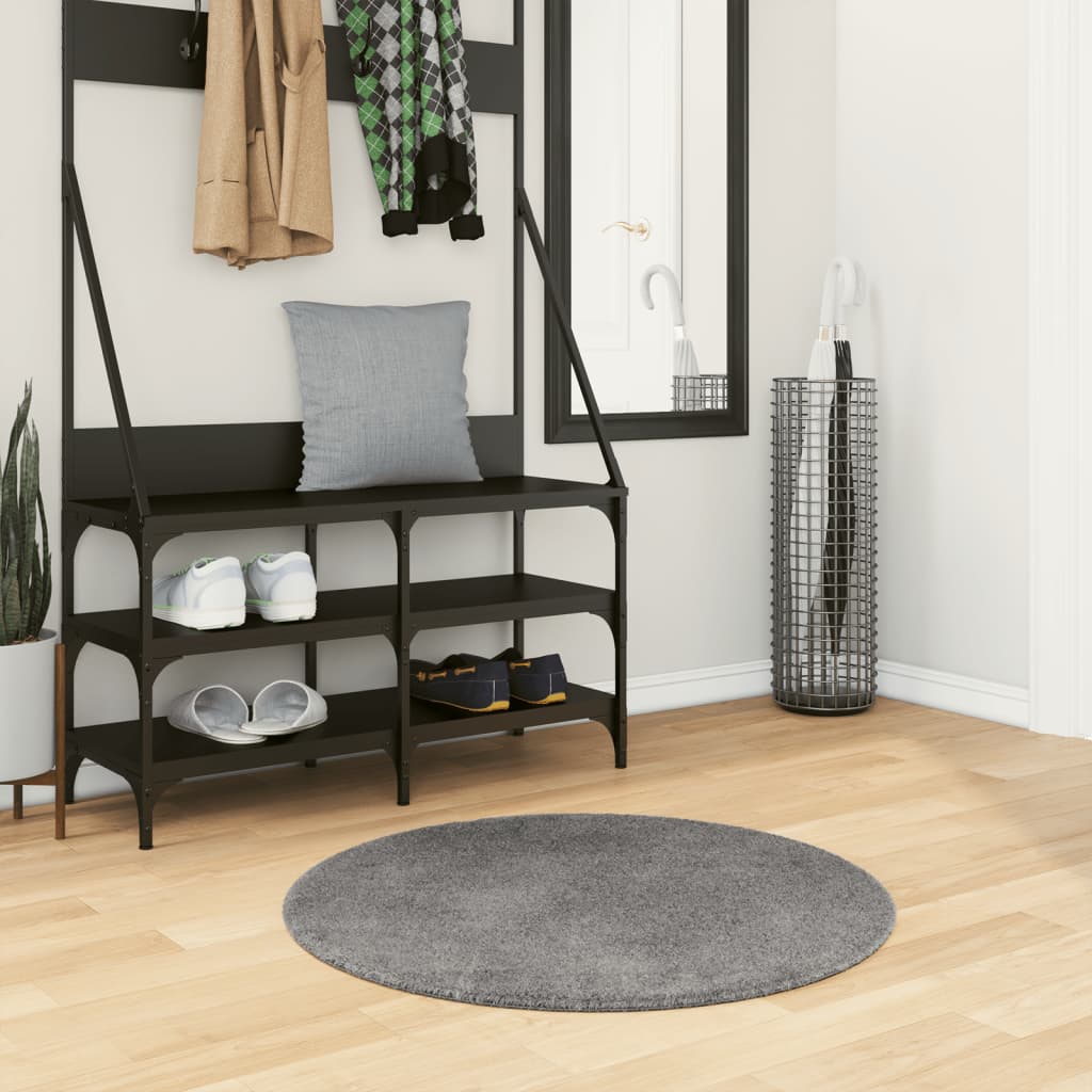 Vaip "HUARTE", lühikese narmaga, pestav, antratsiit, Ø80 cm