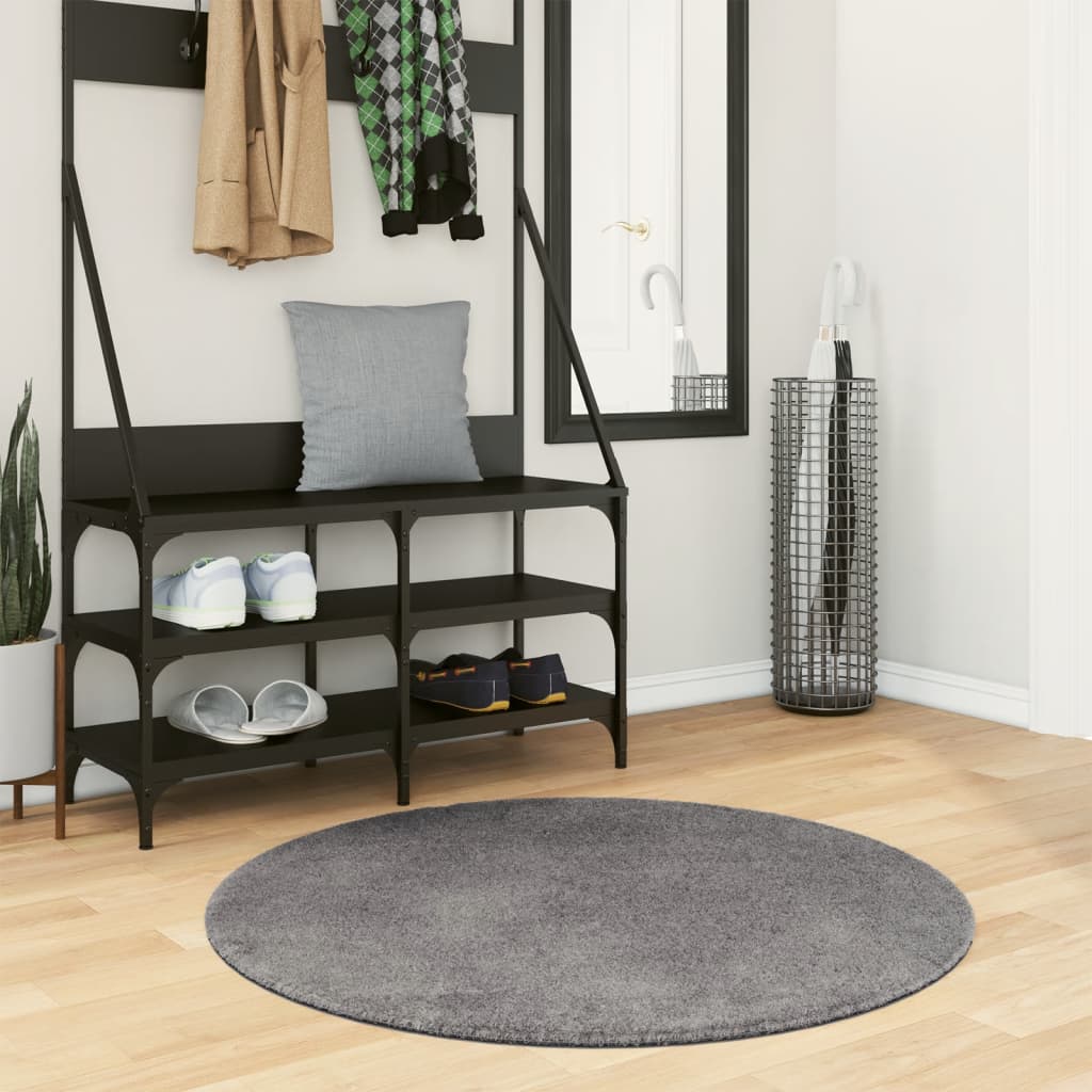 Vaip "HUARTE", lühikese narmaga, pestav, antratsiit, Ø 100 cm