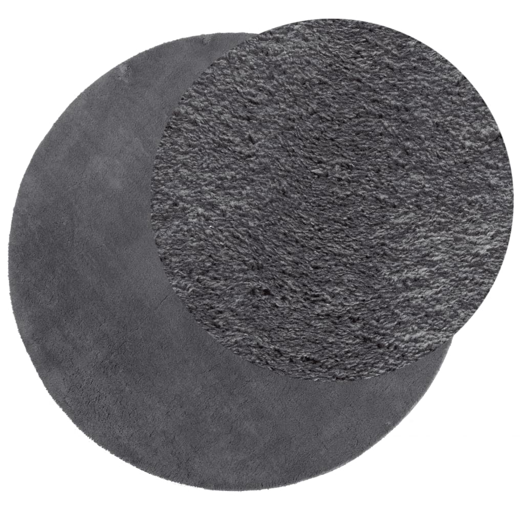 Vaip "HUARTE", lühikese narmaga, pestav, antratsiit, Ø120 cm