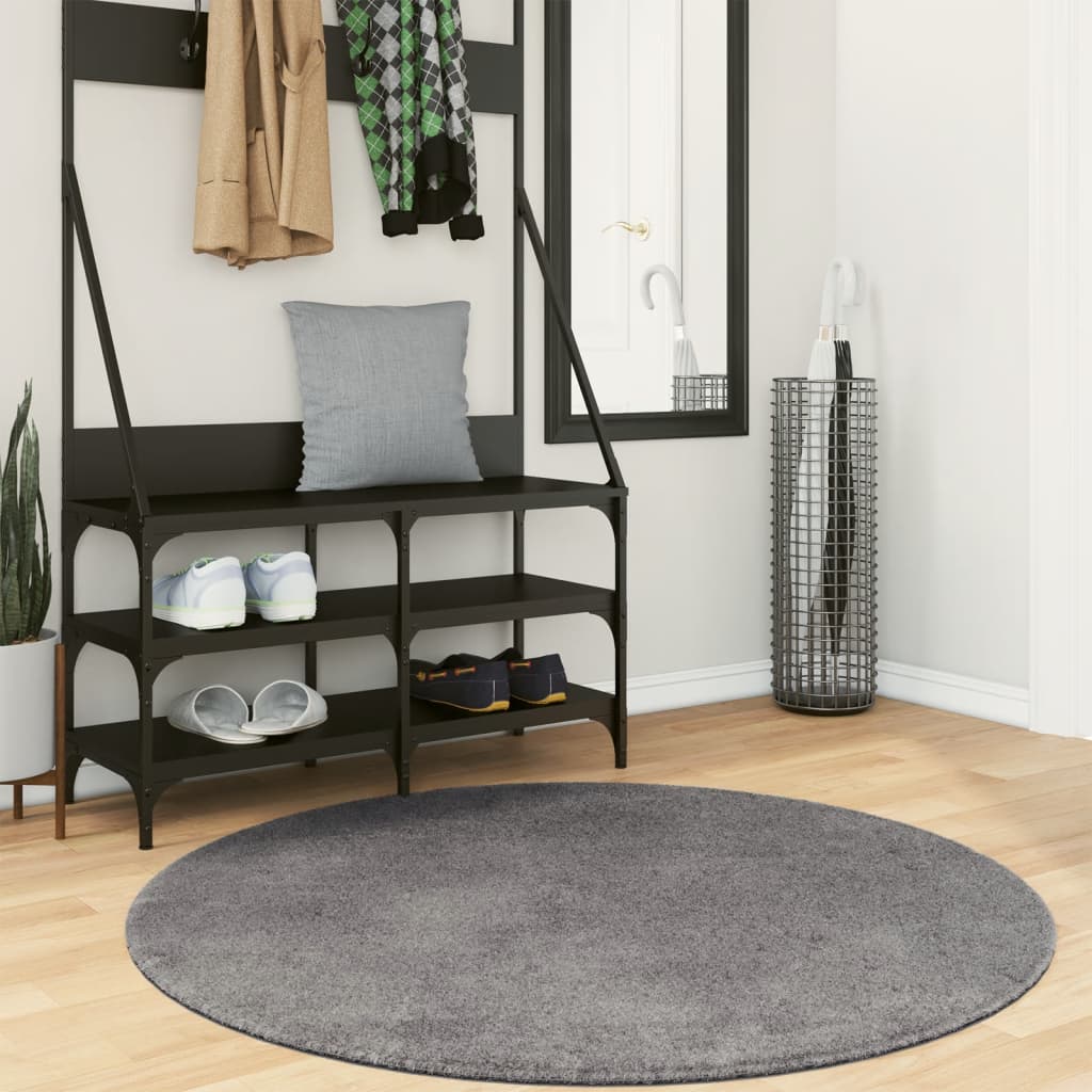 Vaip "HUARTE", lühikese narmaga, pestav, antratsiit, Ø120 cm