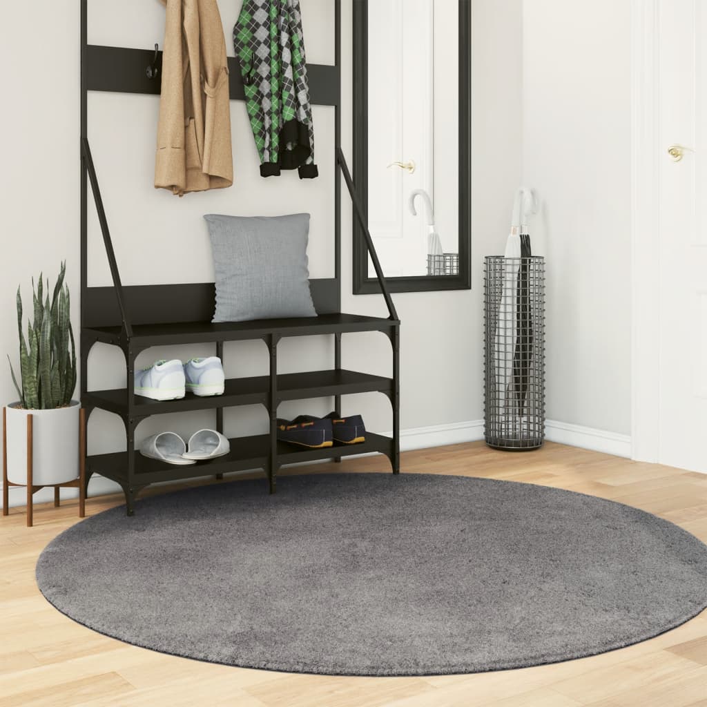 Vaip "HUARTE", lühikese narmaga, pestav, antratsiit, Ø 160cm