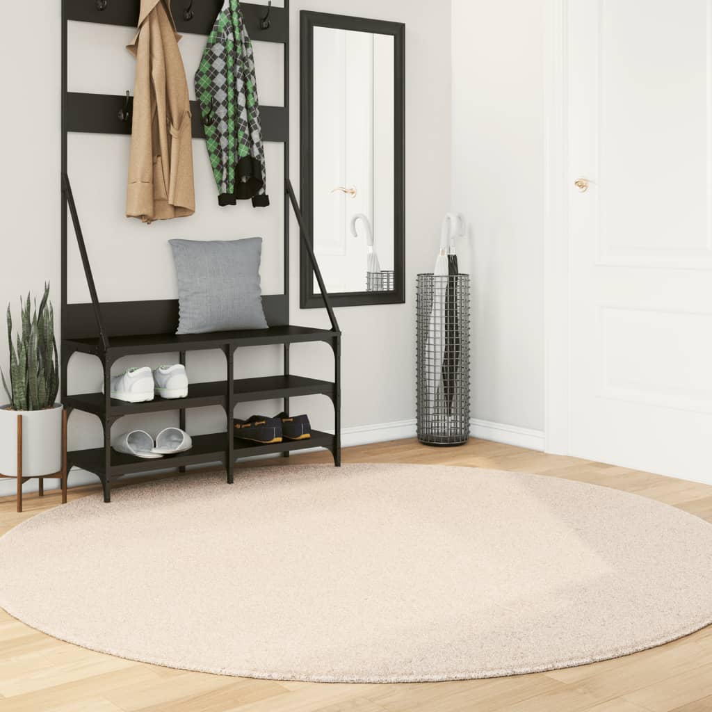 Vaip "HUARTE", lühikese narmaga, pestav, beež, Ø 200 cm