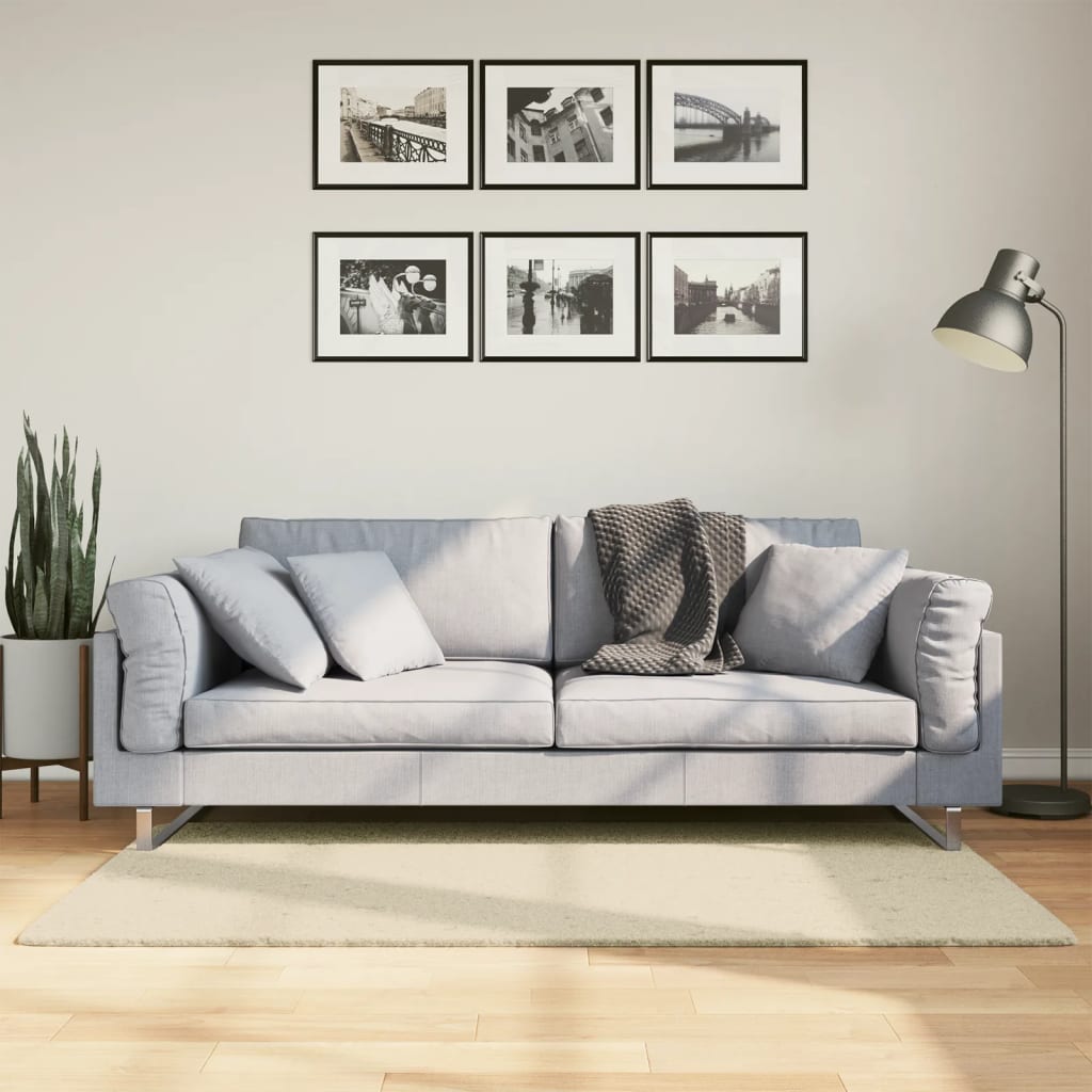 Vaip "HUARTE", lühikese narmaga, pestav, kreemjas, 80x150 cm