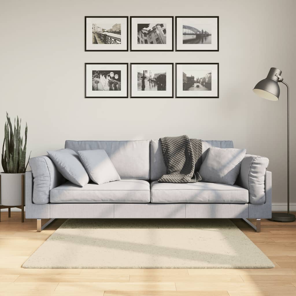 Vaip "HUARTE", lühikese narmaga, pestav, kreemjas, 120x120 cm