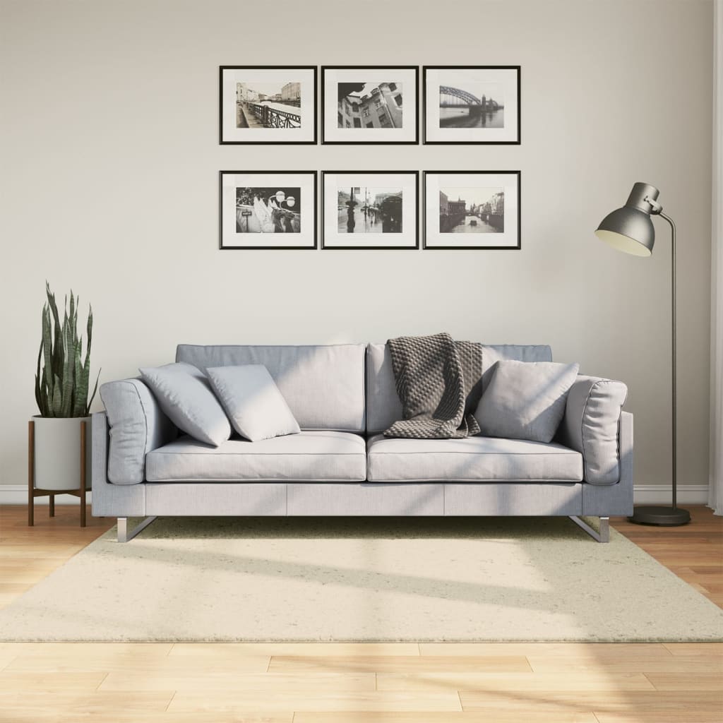 Vaip HUARTE, lühikese narmaga, pestav, kreemjas, 160x160 cm
