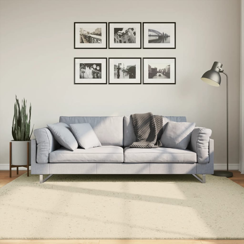 Vaip "HUARTE", lühikese narmaga, pestav, kreemjas, 200x200 cm