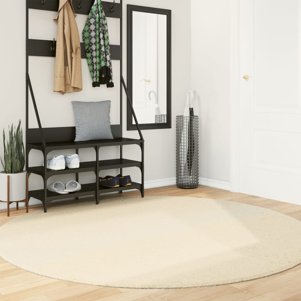 Vaip HUARTE, lühikese narmaga, pestav, kreemjas, Ø 200 cm
