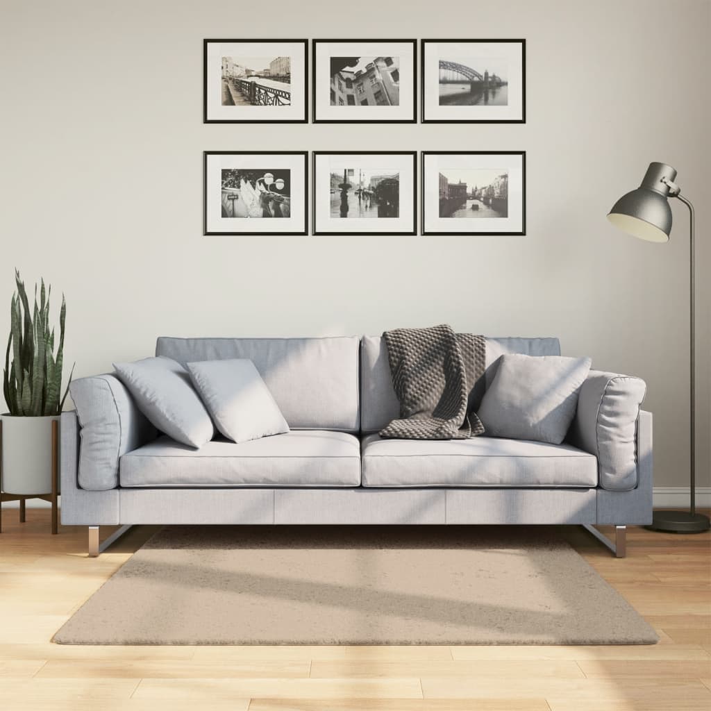 Vaip HUARTE, lühikese narmaga, pestav, liivakarva, 120x120 cm