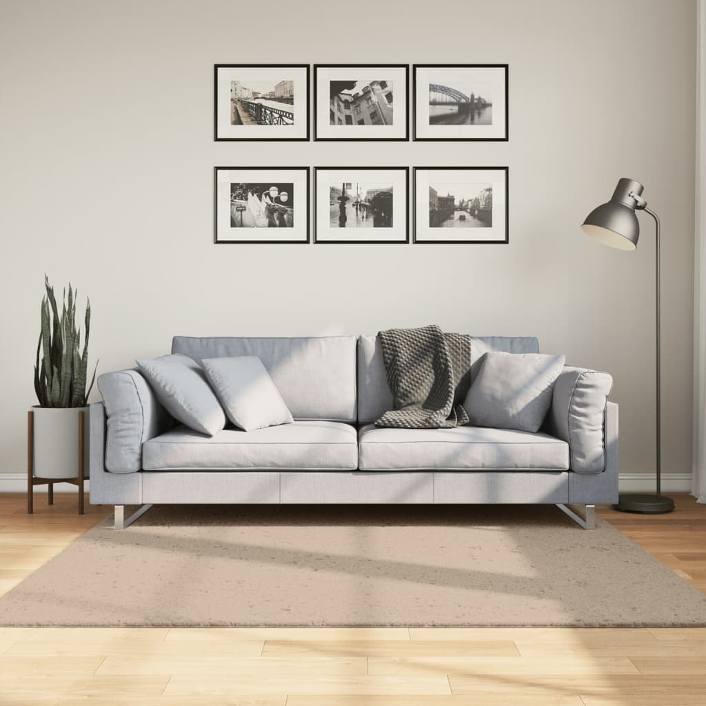 Vaip HUARTE, lühikese narmaga, pestav, liivakarva, 160x160 cm