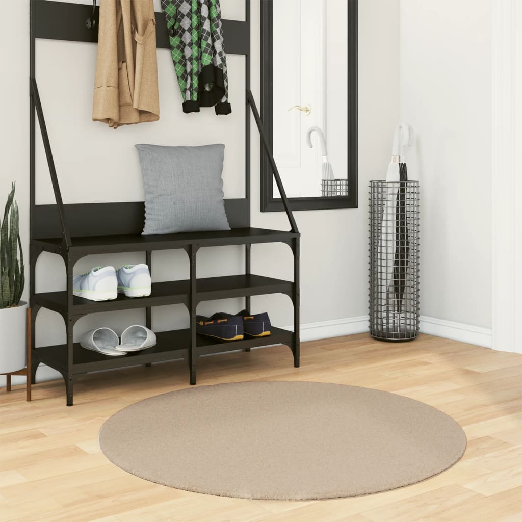 Vaip "HUARTE", lühikese narmaga, pestav, liivakarva, Ø 100 cm