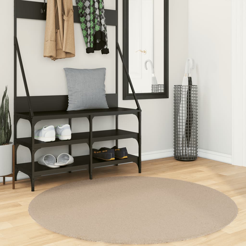Vaip HUARTE, lühikese narmaga, pestav, liivakarva, Ø 120 cm