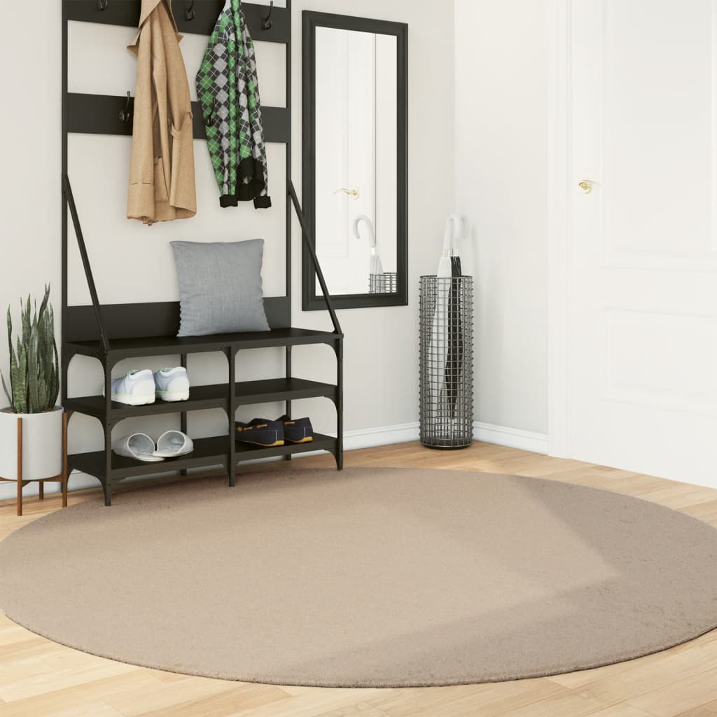 Vaip HUARTE, lühikese narmaga, pestav, liivakarva, Ø 200 cm