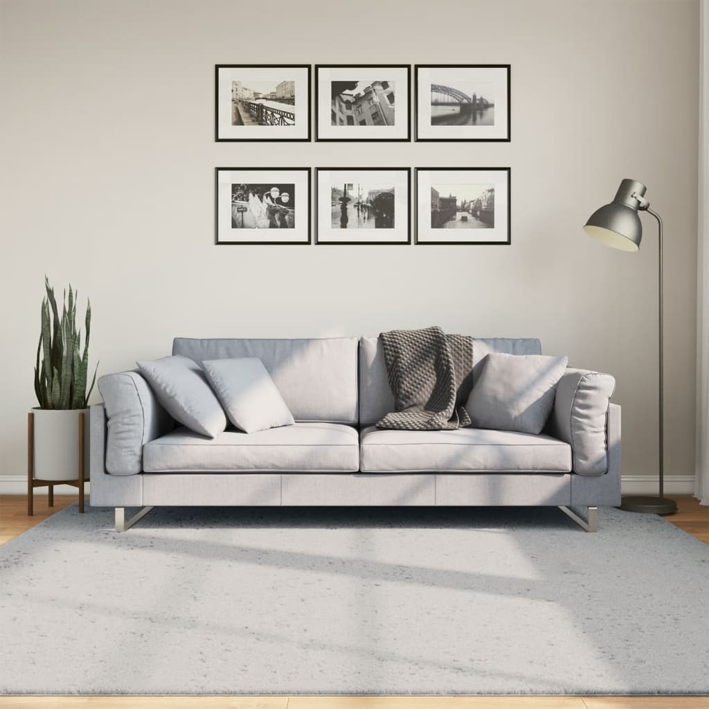 Vaip HUARTE, lühikese narmaga, pestav, hall, 200x200 cm