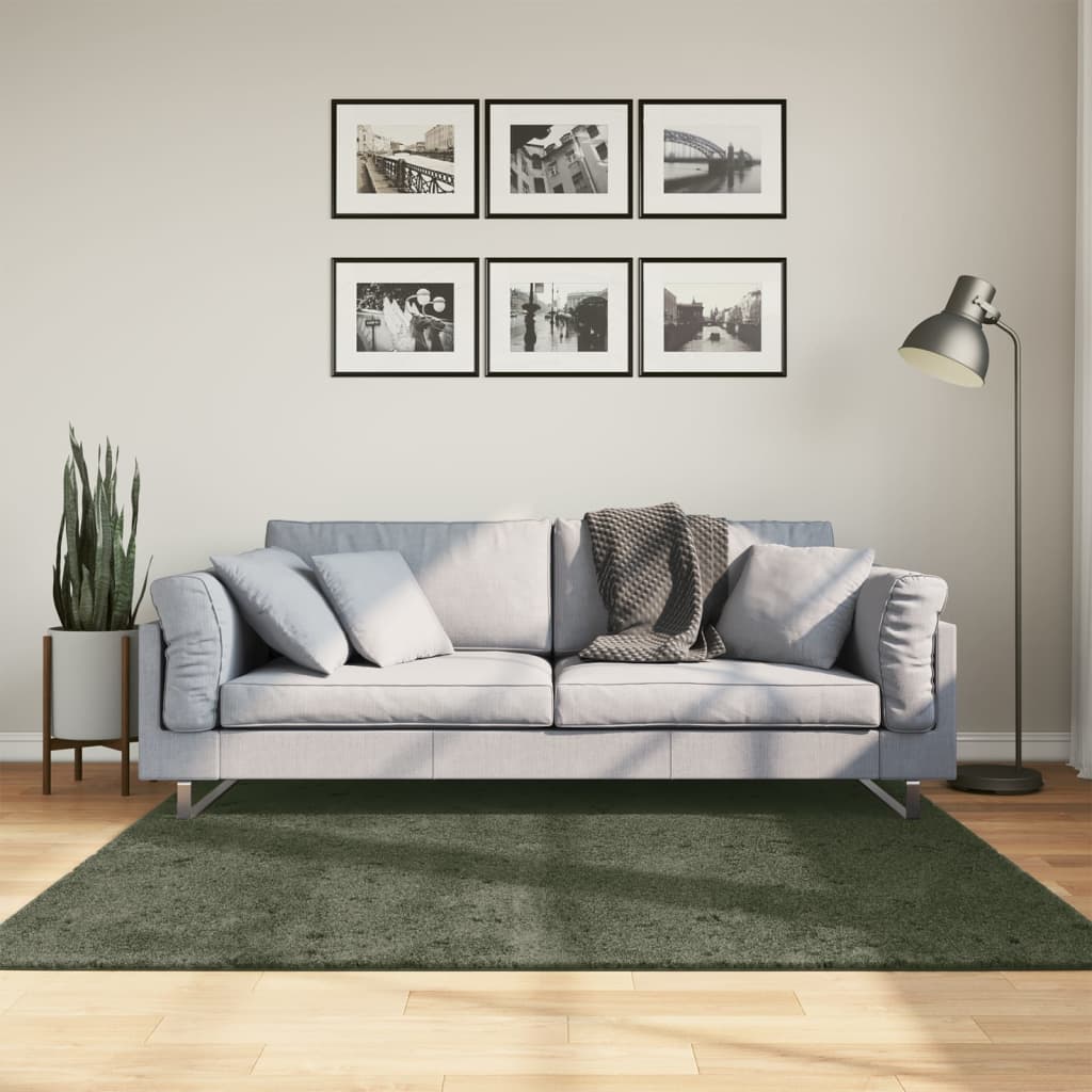 Vaip HUARTE, lühikese narmaga, pestav, metsaroheline, 160x160cm