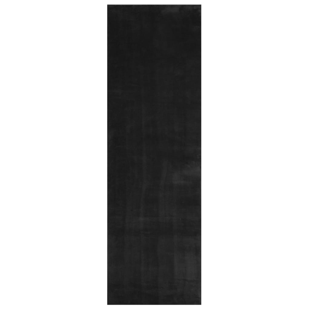 Vaip HUARTE, lühikese narmaga, pestav, must, 80 x 250 cm