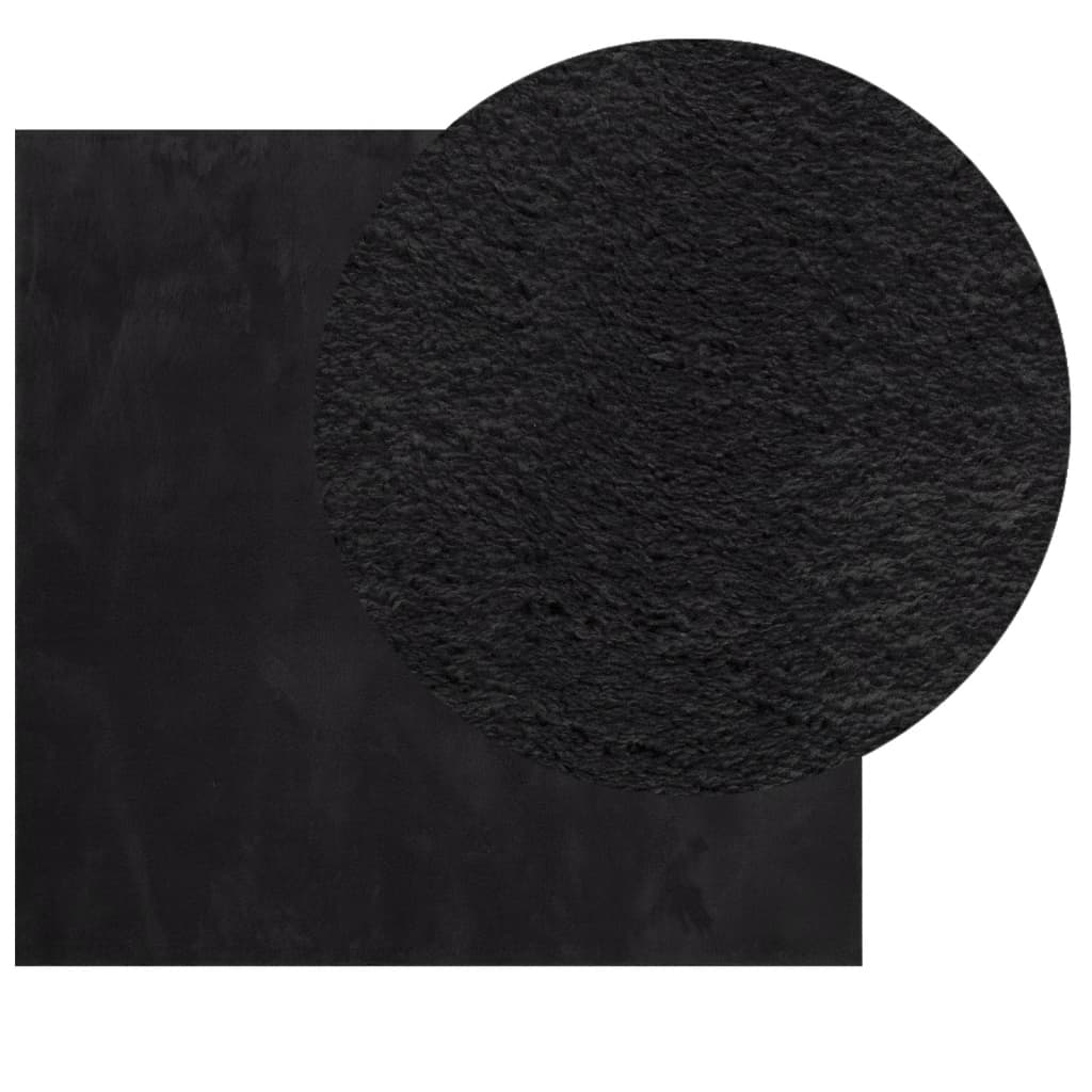 Vaip HUARTE, lühikese narmaga, pestav, must, 120x120 cm